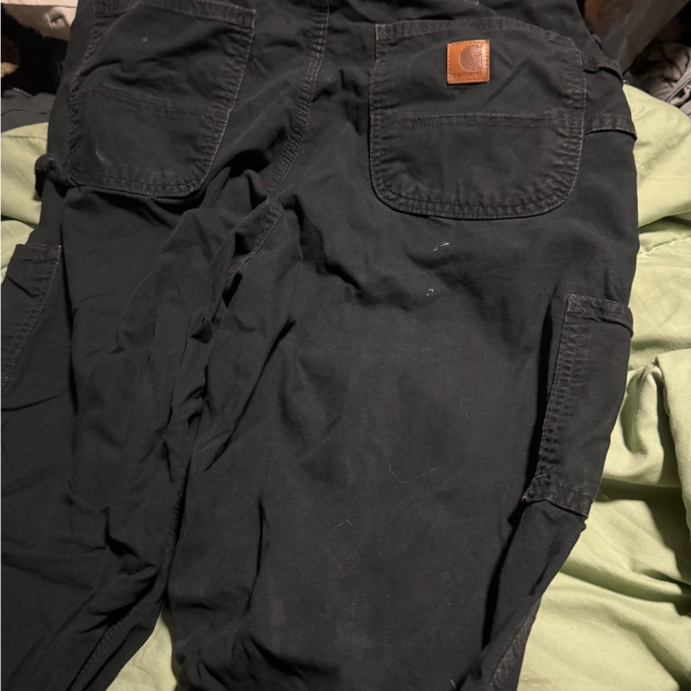 Carhartt Black Cargo Pants Sturdy Cotton Workwear